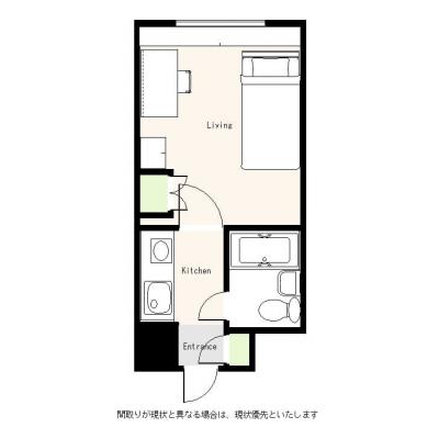 ユニオンマンスリー浦安１　807　1K・シングル☆◆インターネット固定回線（有線）無料の部屋◆の間取り図