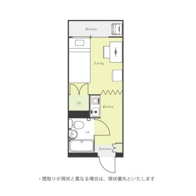 ユニオンマンスリー小手指３　303　1R・シングル☆最上階で眺望良好♪デスク＆チェア付きでテレワークにもおすすめ♪西武池袋線沿線、所沢まで5分・練馬・池袋へ30分の間取り図