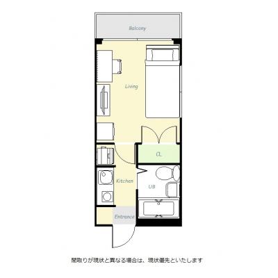 ユニオンマンスリー恋ヶ窪１　205　1K・シングル☆人気の角部屋＆２面採光で日当たり抜群♪■西武国分寺線「恋ヶ窪駅」徒歩3分の物件間取り図