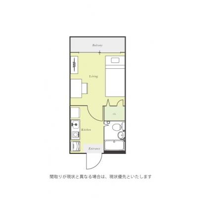 ユニオンマンスリー八王子高尾１　207　1K・シングル☆近くにはスーパー「ダイエー」や「イーアス」「スーパーバリュー」など複数ありの間取り図