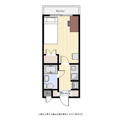 ユニオンマンスリー西新宿４　203　1K・シングル☆◆インターネット固定回線（有線）無料の部屋◆オートロック完備♪の間取り図