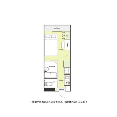ユニオンマンスリー平井ガーデン１　405　1K・セミダブル☆安心のオートロック完備♪人気のバストイレ別♪■JR総武線「平井駅」徒歩１分の物件間取り図