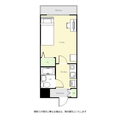 ユニオンマンスリー町田２　313　1K・シングル☆◆インターネット固定回線（有線・Wi-Fi）無料の部屋◆【禁煙ルーム】室内洗濯機♪スーパー徒歩３分！の間取り図