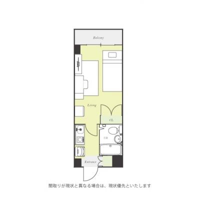 ユニオンマンスリー横浜・白楽３　203　1K・シングル☆安心のオートロック＆モニター付きインターフォン完備♪人気のシステムデスク付き♪の物件間取り図