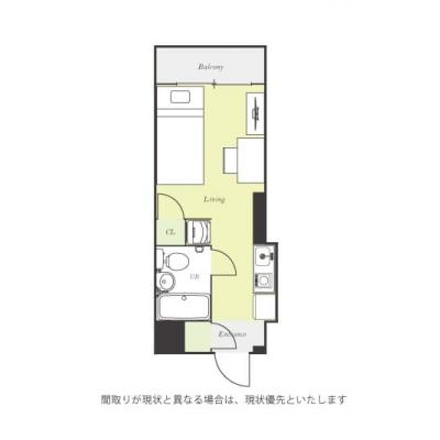 ユニオンマンスリー武蔵中原１　302　1R・シングル☆の物件間取り図