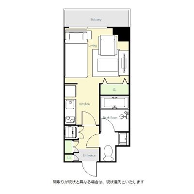ユニオンマンスリー横浜蒔田２　502　1R・シングル・くつろぎstyle☆女性にも安心「オートロック」「室内洗濯機」の物件間取り図