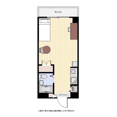 ユニオンマンスリー千葉本八幡１　208　1R・シングル☆◆インターネット固定回線（有線・Wi-Fi）無料の部屋◆の物件間取り図