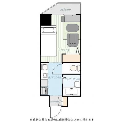 ユニオンマンスリー東松戸駅前１　601　1R・シングル・くつろぎstyle☆女性にも安心「オートロック」「室内洗濯機」の間取り図