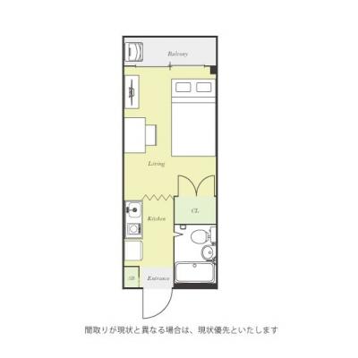 ユニオンマンスリー入間市２　310　1R・セミダブル☆人気の角部屋＆便利なデスクのあるお部屋の間取り図