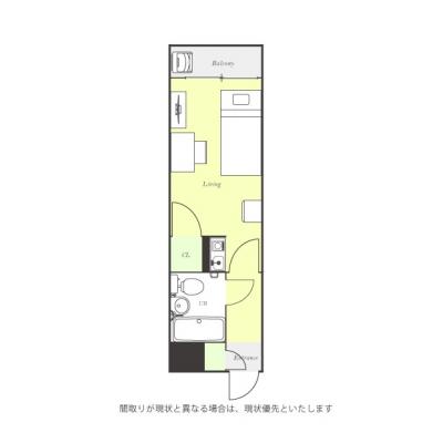 ユニオンマンスリー飯能１　106　1R・シングル☆デスクや洗濯機などの生活家電があるお部屋の物件間取り図