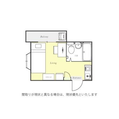 ユニオンマンスリー東船橋ルーチェ１　205　1R・シングル☆JR中央・総武緩行線利用で錦糸町駅や秋葉原駅へダイレクトアクセス、近くにコンビニありの間取り図