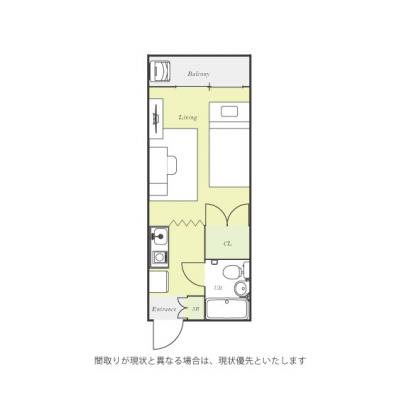 ユニオンマンスリー羽村１　208　1R・シングル☆人気のシステムデスク＆チェア付き♪■の間取り図