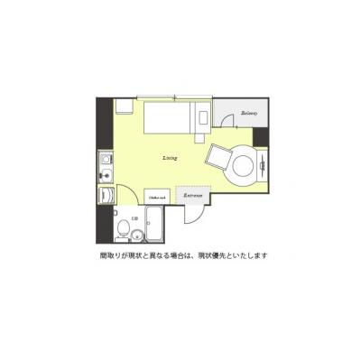 ●2026年5月6日から入居可●ユニオンマンスリー曳舟１　501　1R・シングル☆スーパーマーケット「旬鮮食品館カズン八広店」や100円ショップまで歩いて2分の間取り図