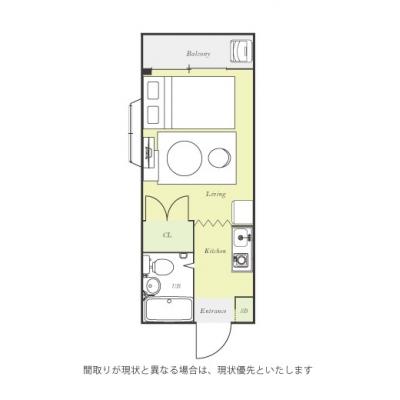 ●2026年1月24日から入居可●ユニオンマンスリー福生ビエント２　406　1R・セミダブル☆人気の角部屋の物件間取り図