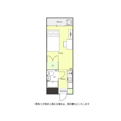 ユニオンマンスリー八王子北野５　204　1R・セミダブル☆デスク・チェア付きのお部屋♪駅には23時半まで営業の「京王ストア」ありの物件間取り図