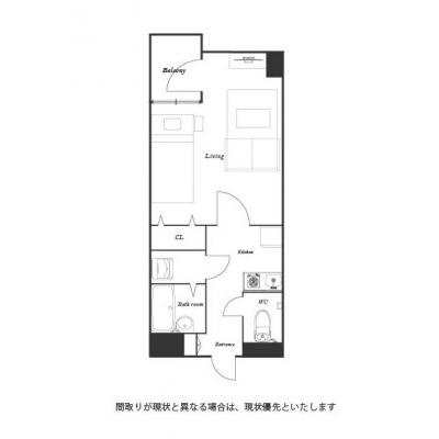 ユニオンマンスリー東十条１　403　1K・シングル・くつろぎstyle☆女性にも安心「オートロック」「室内洗濯機」の物件間取り図