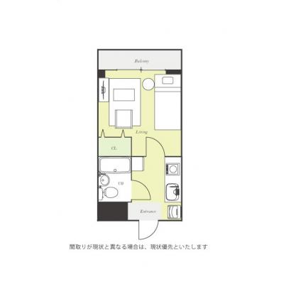 ユニオンマンスリー調布３　405　1K・シングル☆■1棟複数室ありで法人もまとめて入居可♪安心のモニター付きインターフォン完備＆室内洗濯機♪ソファ＆ローテーブル付きの快適なお部屋♪の物件間取り図