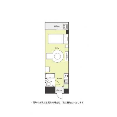 ユニオンマンスリー久米川１　302　1R・シングル☆駅前には24時間営業のスーパー「西友久米川店」あり■の物件間取り図