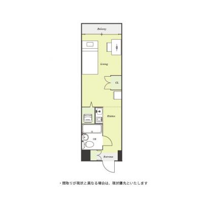 ユニオンマンスリー三鷹１　805　1R・シングル☆◆インターネット固定回線（有線）無料の部屋◆JR中央・総武線「三鷹駅」徒歩2分の間取り図
