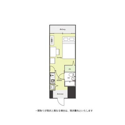 ユニオンマンスリー宮崎台２　305　1K・セミダブル☆東急田園都市線利用で渋谷駅まで乗り換えなし！コンビニやスーパー至近の間取り図