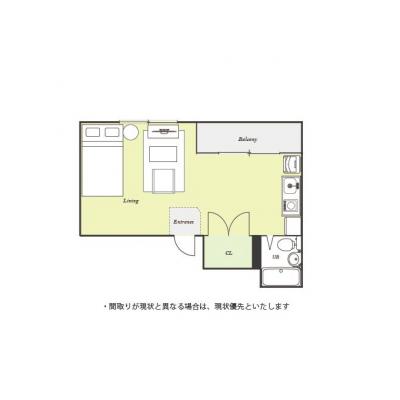 ユニオンマンスリー天王台１　103　1R・セミダブル☆JR常磐線とJR成田線から徒歩圏内/くつろげるソファ付き＆人気の角部屋物件の間取り図