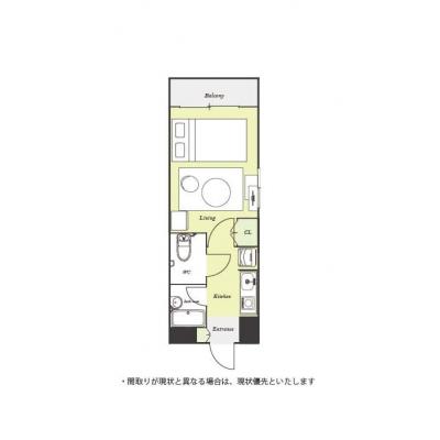 ユニオンマンスリー春日部１　901　1K・セミダブル☆【禁煙ルーム】人気の角部屋＆バストイレ別物件の間取り図