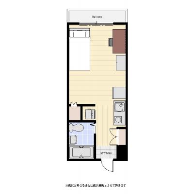 ユニオンマンスリー新宿落合２　209　1R・シングル☆中野＆高田馬場＆飯田橋の東西線通勤におススメ！通勤時間を短縮して安心♪オートロック付きの間取り図