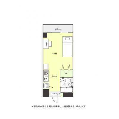 ユニオンマンスリー千葉本八幡１　405　1R・シングル☆◆インターネット固定回線(有線)無料の部屋◆デスク＆チェア付きでリモートワーク・テレワークにも最適♪安心のオートロック完備♪の物件間取り図