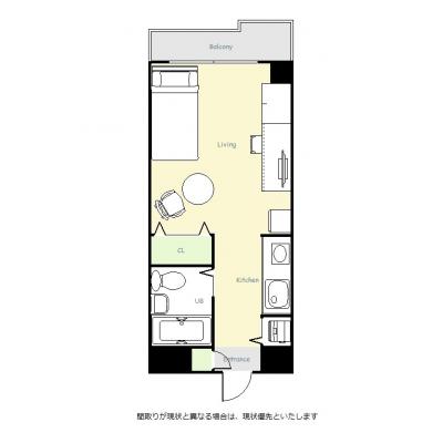 ユニオンマンスリー千葉本八幡１　312　1R・シングル☆◆インターネット固定回線（有線・Wi-Fi）無料の部屋◆安心のオートロック完備♪の物件間取り図