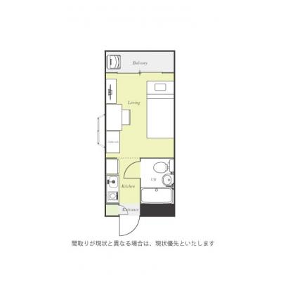 ユニオンマンスリー駒沢大学６　309　1R・シングル☆人気の角部屋＆２面採光で日当たり抜群♪デスク＆チェア付き♪の間取り図