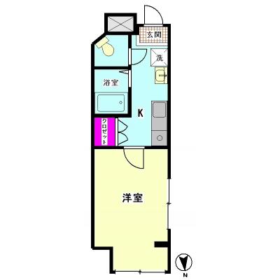 シティマンスリー蒲田・ケーヨンプラザ　5Bタイプ【光インターネット（WIFI）無料】【独立洗面】【オートロック】【管理費無料】の間取り図