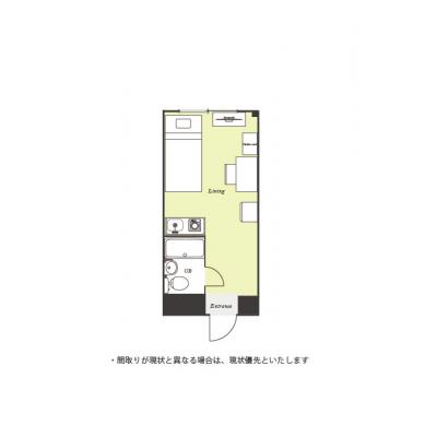 ユニオンマンスリー中野１　406　1R・シングル☆◆インターネット固定回線(有線・Wi-Fi)無料の部屋◆安心のオートロック完備♪の間取り図