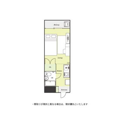 ユニオンマンスリー京王堀之内ヴァンヴェール２　411　1R・セミダブル☆人気のシステムデスク付き♪■コンビニ・スーパー至近の物件間取り図