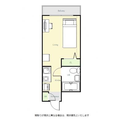 ユニオンマンスリー武蔵小杉２　307　1R・シングル☆オートロック完備＆室内洗濯機♪人気のデスク＆チェア付き♪の間取り図
