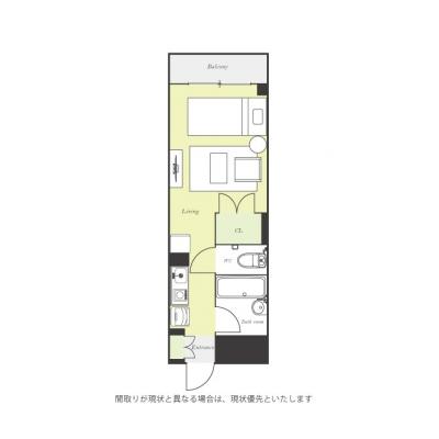 ユニオンマンスリー座間１　103　1R・シングル☆◆インターネット無料の部屋◆モニター付きインターフォン完備♪人気のバストイレ別の物件間取り図