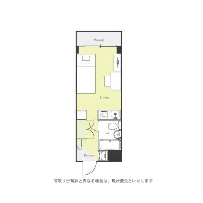 ユニオンマンスリー横浜戸塚１　210　1R・シングル☆◆インターネット固定回線（有線・Wi-Fi）無料の部屋◆角部屋＆インターフォン完備♪の間取り図