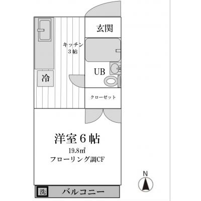 【オレンジマンスリー大泉学園４】♪♪5月末～ご入居相談可能♪♪　室内リフォーム済み,ネット無料,駅徒歩4分以内,コンビニ,スーパー至近♪♪の間取り図