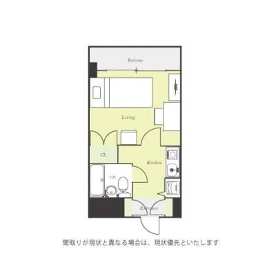 ユニオンマンスリー南行徳２　215　1K・シングル☆安心の建物オートロック/物件近くにスーパーやコンビニがあり便利の物件間取り図