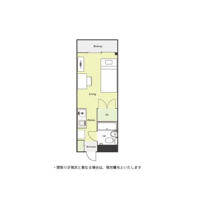 ●2026年2月7日から入居可●ユニオンマンスリー高松２　407　1R・シングル☆人気のデスク＆チェアのあるお部屋♪ららぽーと立川立飛店やIKEA立川店も徒歩圏内の間取り図