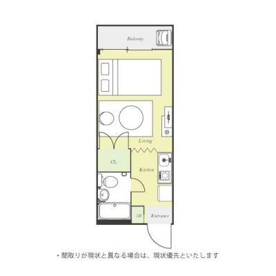 ●2026年5月14日から入居可●ユニオンマンスリー読売ランド前１　205　1R・セミダブル☆小田急線利用で新宿や海老名へダイレクトアクセスの間取り図