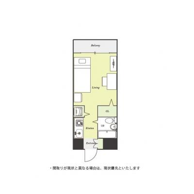 ●2026年4月18日から入居可●ユニオンマンスリー北柏１　107　1R・シングル☆人気のデスク＆チェア付き♪■JR常磐線「北柏駅」徒歩4分/物件近くにスーパー・コンビ二有りの間取り図