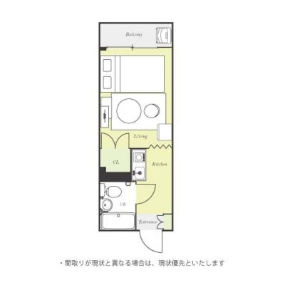 ユニオンマンスリー小手指２　310　1R・セミダブル☆所沢駅まで1駅。池袋・練馬が３０分圏内！都心近くの郊外エリア♪の間取り図