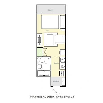 ●2026年2月6日から入居可●ユニオンマンスリー西八王子駅前１　306　1R・セミダブル・くつろぎstyle☆快適なソファ付き♪安心の室内洗濯機♪の間取り図