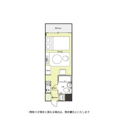 ユニオンマンスリー東村山１　106　1R・セミダブル☆安心の室内洗濯機♪■駅前に「イトーヨーカドー　東村山店」などスーパー複数ありの間取り図