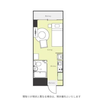 ユニオンマンスリー千葉駅３　203　1R・シングル☆◆インターネット固定回線（有線・Wi-Fi）無料の部屋◆モニター付きインターフォン完備♪の物件間取り図