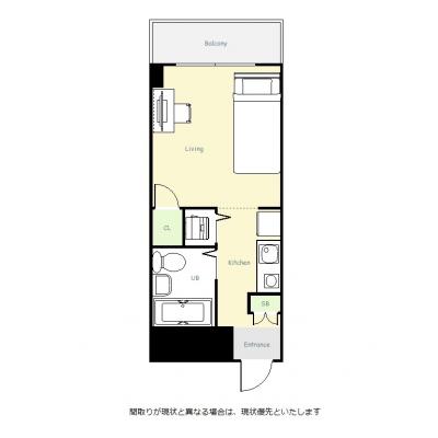 ユニオンマンスリー川崎２　204　1R・シングル☆人気のデスク＆チェア付き♪安心の室内洗濯機♪■東海道本線「川崎駅」徒歩7分の間取り図