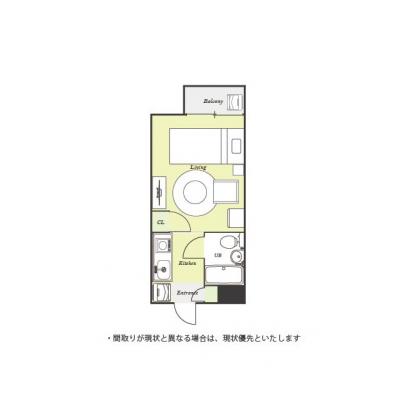ユニオンマンスリー武蔵小杉４　309　1R・シングル☆人気の角部屋♪快適なソファ付き♪■駅前にはショッピングモール多数ありの間取り図
