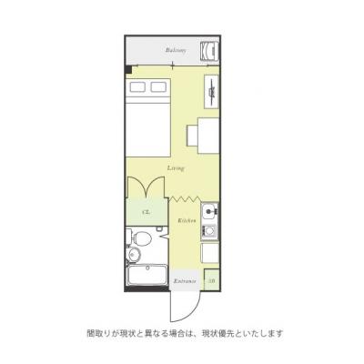 ユニオンマンスリー入間市２　303　1R・セミダブル☆人気のデスク＆チェア付きのお部屋♪■西武池袋線沿線/所沢駅や池袋駅まで乗換なしの間取り図