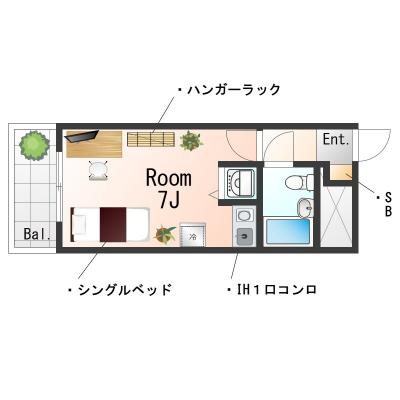 ☆Sステイ神戸灘WestGate２☆Wi-Fiレンタル可☆テレワーク・出張・研修にオススメの分譲賃貸☆の物件間取り図