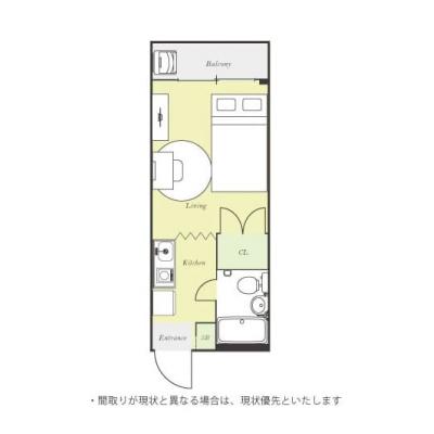 ユニオンマンスリー読売ランド前１　111　1R・セミダブル☆女性に嬉しいドレッサーつき♪小田急線利用で新宿や海老名へダイレクトアクセスの物件間取り図